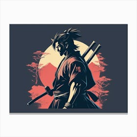 Anime Samurai Warrior Silhouette 3 Canvas Print