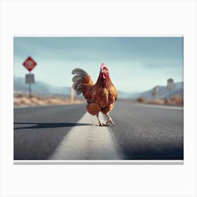 An 1028 Why Did The Chicken Cross The Road 5x7 Canvas Print