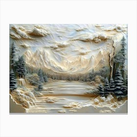 Landscape With Trees And Mountains Canvas Print