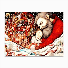 Real Father Christmas - Comfort And Child Canvas Print