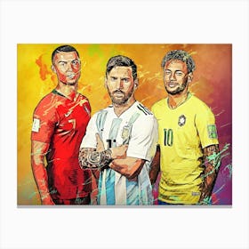 Messi Neymar Ronaldo 1 Canvas Print