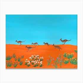 Kangaroos Across The Simpson Canvas Print