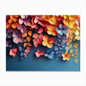 Colorful With Vibrant Flower Hanging Branches Canvas Print