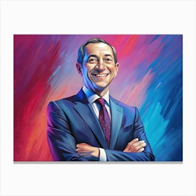 Portrait Of A Smiling Man In A Blue Suit 1 Canvas Print