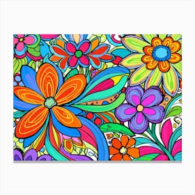 Doodle Flowers 12 Canvas Print