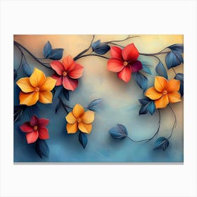 Flowers On A Branch Canvas Print