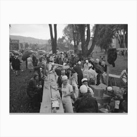 Untitled Photo, Possibly Related To Making Barbecue Sandwiches At The Free Barbecue On Labor Day, Ridgway 1 Canvas Print