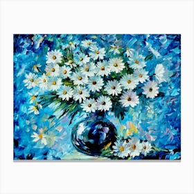 Daisies In A Vase Canvas Print