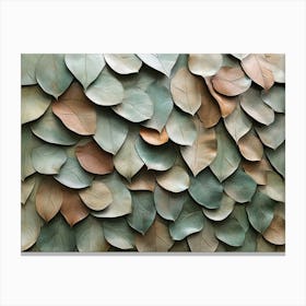 Intricate 3d Wall Of Overlapping Leaves Canvas Print