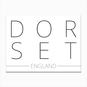 Dorset England Typography City Country Word Canvas Print