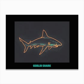 Neon Goblin Shark 5 Poster Canvas Print