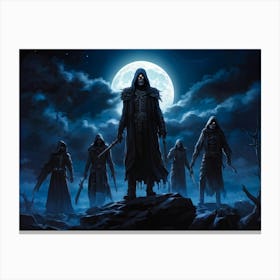 The Rising Undead In The Full Moon (16) Canvas Print