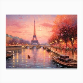 Paris, Eiffel Tower At Sunset 3 Canvas Print