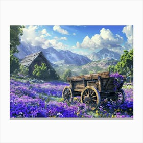 Wagon In The Mountains Canvas Print