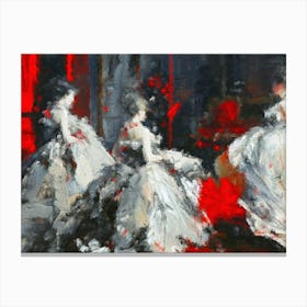 Three women at the opera 1 Canvas Print
