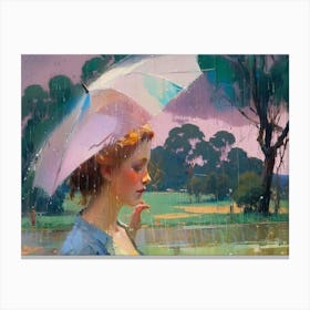 Woman In The Rain Canvas Print