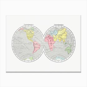 World Map From A System Of Geography, For The Use Of Schools (1860) Canvas Print