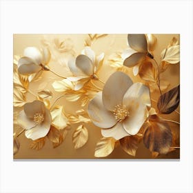 Gold Flowers 10 Canvas Print