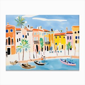 Venice Italy Cute Watercolour Illustration 3 Canvas Print