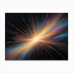 Abstract Image Of A Colorful Cosmic Explosion With A Bright Center, Radiating Energy And Light Through A Starry Expanse Canvas Print