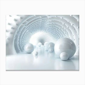 White Spheres In A Tunnel 2 Canvas Print