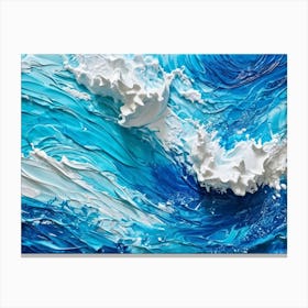 Abstract Turbulent Ocean Surface Turquoise And Blue Hues Dominating Intermingled With White Foam A 2 1 Canvas Print