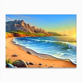 Sunset At The Sculpted Cliffs Canvas Print