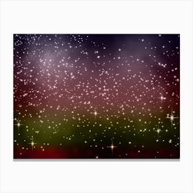Pink, Green, Red Shining Star Background Canvas Print