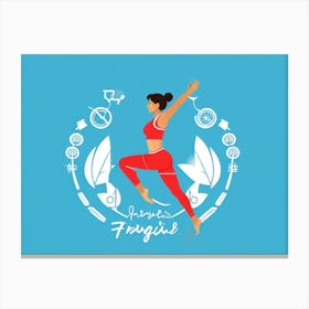 Illustration Of An Athletic Woman Balancing In A Yoga Pose Symbolizing Strength And Flexibility Sy Canvas Print