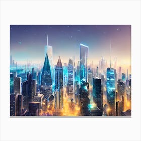 Futuristic Cityscape 13 Canvas Print