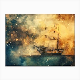 Sailing Ship In The Ocean 1 Canvas Print