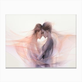 Two Women Hugging Canvas Print