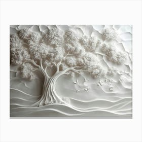 3d White Tree Canvas Print