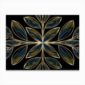 Golden Leaf Pattern Canvas Print