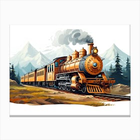 Train In The Mountains 2 Canvas Print