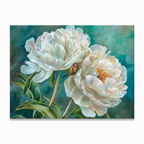 White Peonies 3 Canvas Print