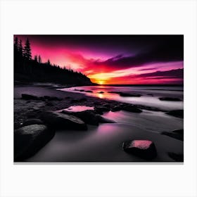 Sunset On The Beach 905 Canvas Print