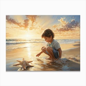 Starfish On The Beach 3 Canvas Print