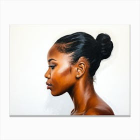 Side Profile Of Beautiful Woman Oil Painting 160 Canvas Print