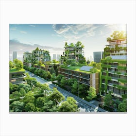 Green Sustainable City Concept Canvas Print