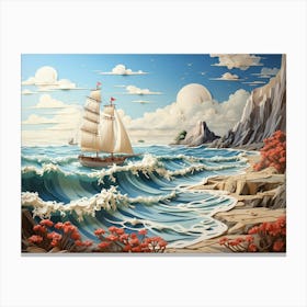 Ship In The Sea Canvas Print