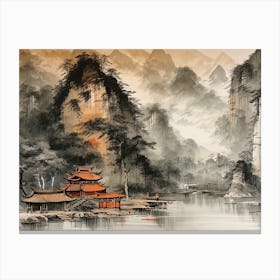 Chinese Landscape Painting 10 Canvas Print