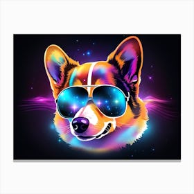 Corgi In Sunglasses 9 Canvas Print