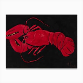 Lobster On Black Background, Marsden Hartley Canvas Print