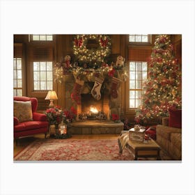 Christmas Living Room Canvas Print