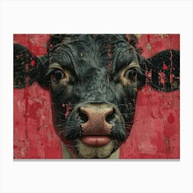 Absurd Bestiary: From Minimalism to Political Satire. Cow'S Face Canvas Print