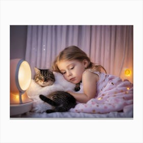 Comfort With Cat Canvas Print