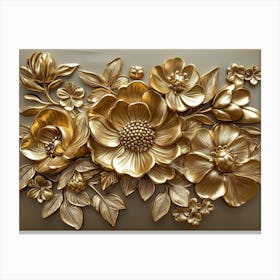 Gold Flowers 52 Canvas Print