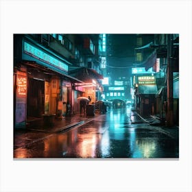 Rainy Night In Hong Kong 1 Canvas Print