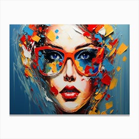 Woman With Glasses Canvas Print